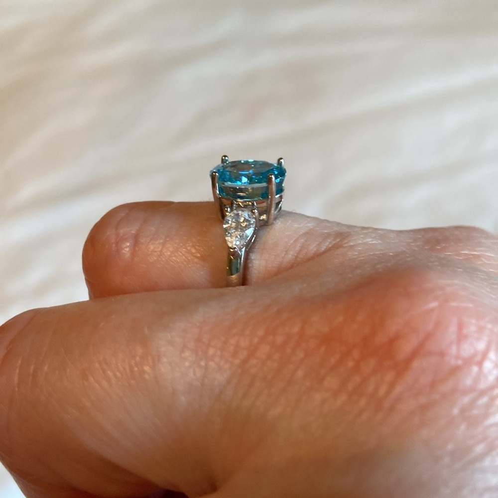 Blue Gemstone Silver Ring - Picture 10 of 10